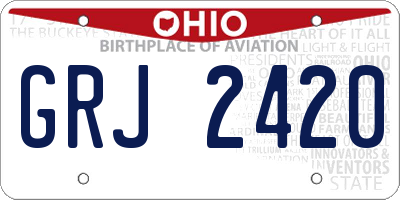 OH license plate GRJ2420