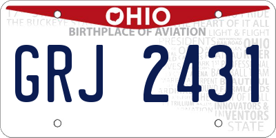 OH license plate GRJ2431
