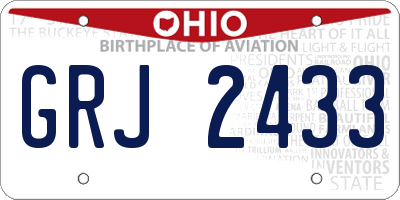 OH license plate GRJ2433