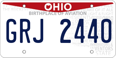 OH license plate GRJ2440