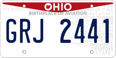 OH license plate GRJ2441