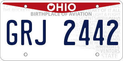 OH license plate GRJ2442