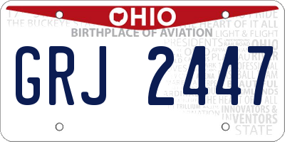 OH license plate GRJ2447