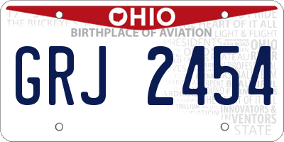 OH license plate GRJ2454