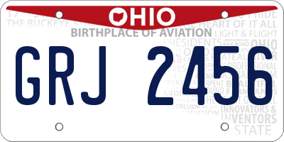OH license plate GRJ2456