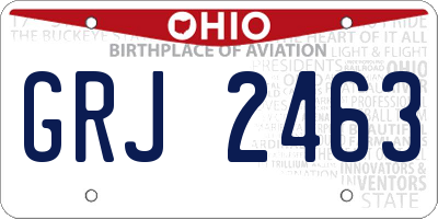 OH license plate GRJ2463