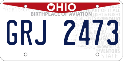OH license plate GRJ2473