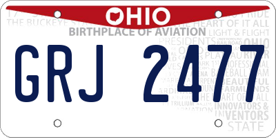 OH license plate GRJ2477