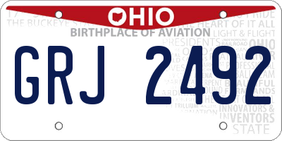 OH license plate GRJ2492