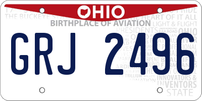 OH license plate GRJ2496