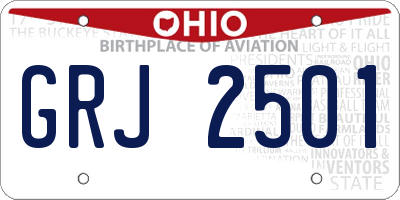 OH license plate GRJ2501