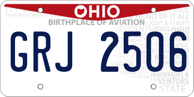 OH license plate GRJ2506
