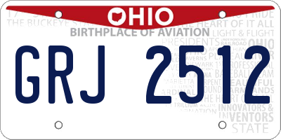 OH license plate GRJ2512