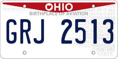 OH license plate GRJ2513