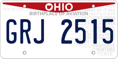 OH license plate GRJ2515