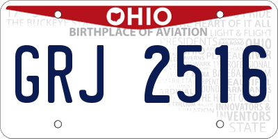 OH license plate GRJ2516