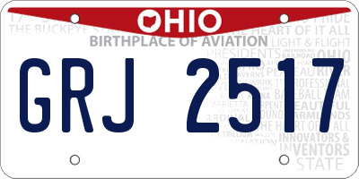OH license plate GRJ2517