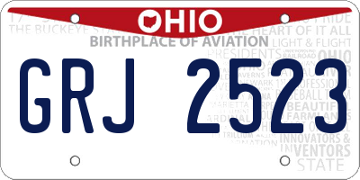 OH license plate GRJ2523