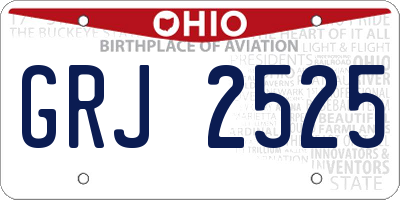 OH license plate GRJ2525