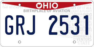 OH license plate GRJ2531