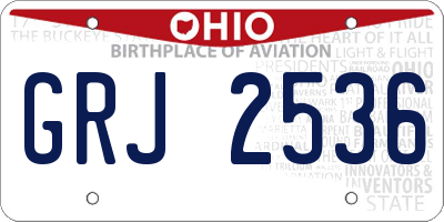 OH license plate GRJ2536