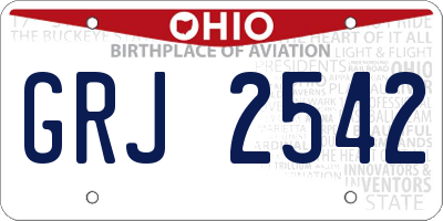 OH license plate GRJ2542