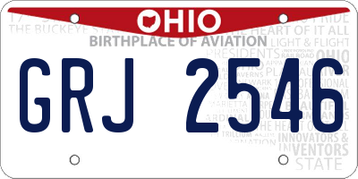 OH license plate GRJ2546