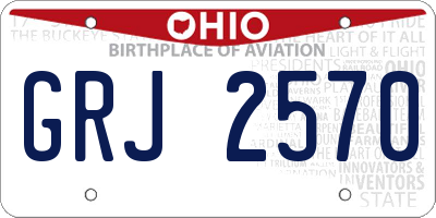 OH license plate GRJ2570