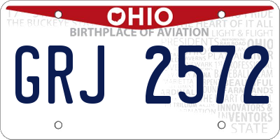 OH license plate GRJ2572