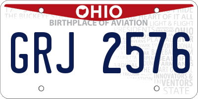 OH license plate GRJ2576