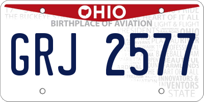 OH license plate GRJ2577
