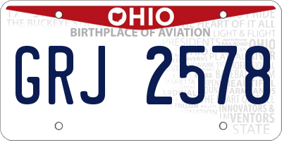 OH license plate GRJ2578