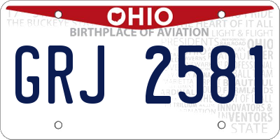 OH license plate GRJ2581