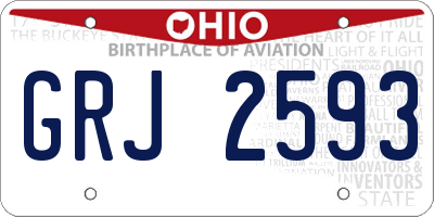OH license plate GRJ2593