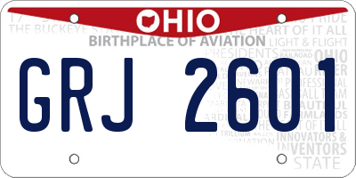 OH license plate GRJ2601