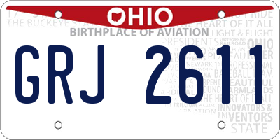 OH license plate GRJ2611