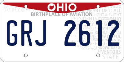 OH license plate GRJ2612