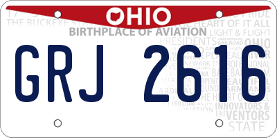 OH license plate GRJ2616