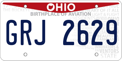 OH license plate GRJ2629