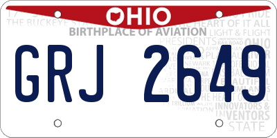OH license plate GRJ2649