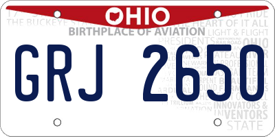 OH license plate GRJ2650