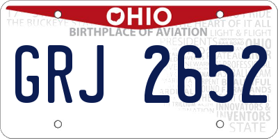 OH license plate GRJ2652