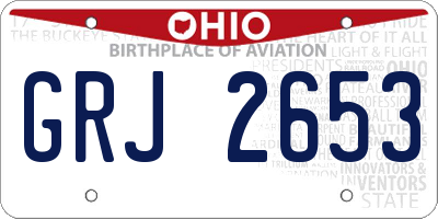 OH license plate GRJ2653