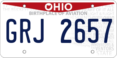 OH license plate GRJ2657