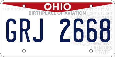 OH license plate GRJ2668