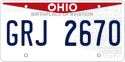 OH license plate GRJ2670