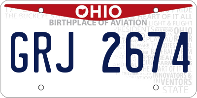 OH license plate GRJ2674