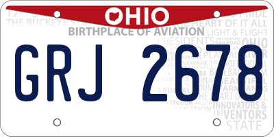OH license plate GRJ2678