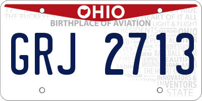 OH license plate GRJ2713