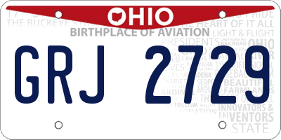 OH license plate GRJ2729